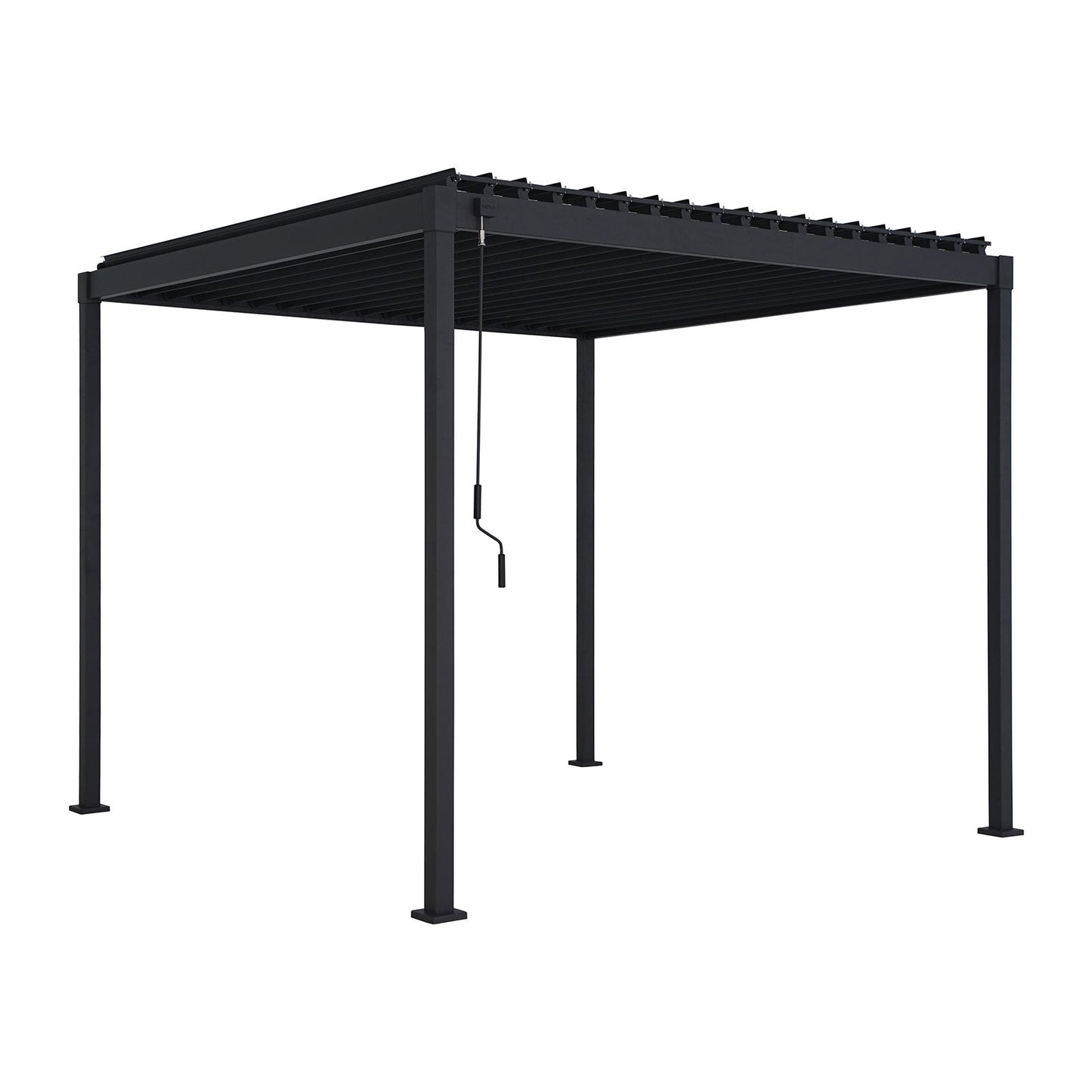 Luna Aluminium Pergola | Manually Operated Louvres | Multiple Sizes | Grey