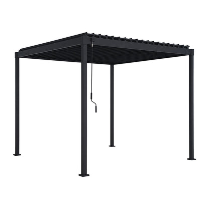 Luna Aluminium Pergola | Manually Operated Louvres | Multiple Sizes | Grey
