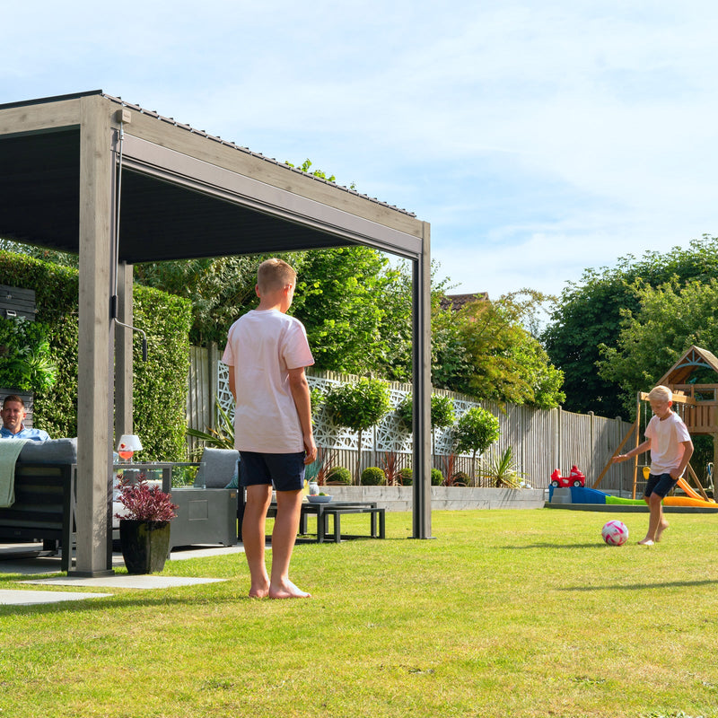 Titan Freestanding Aluminium Pergola | Multiple Sizes | Grey, Pebble & Wood Look