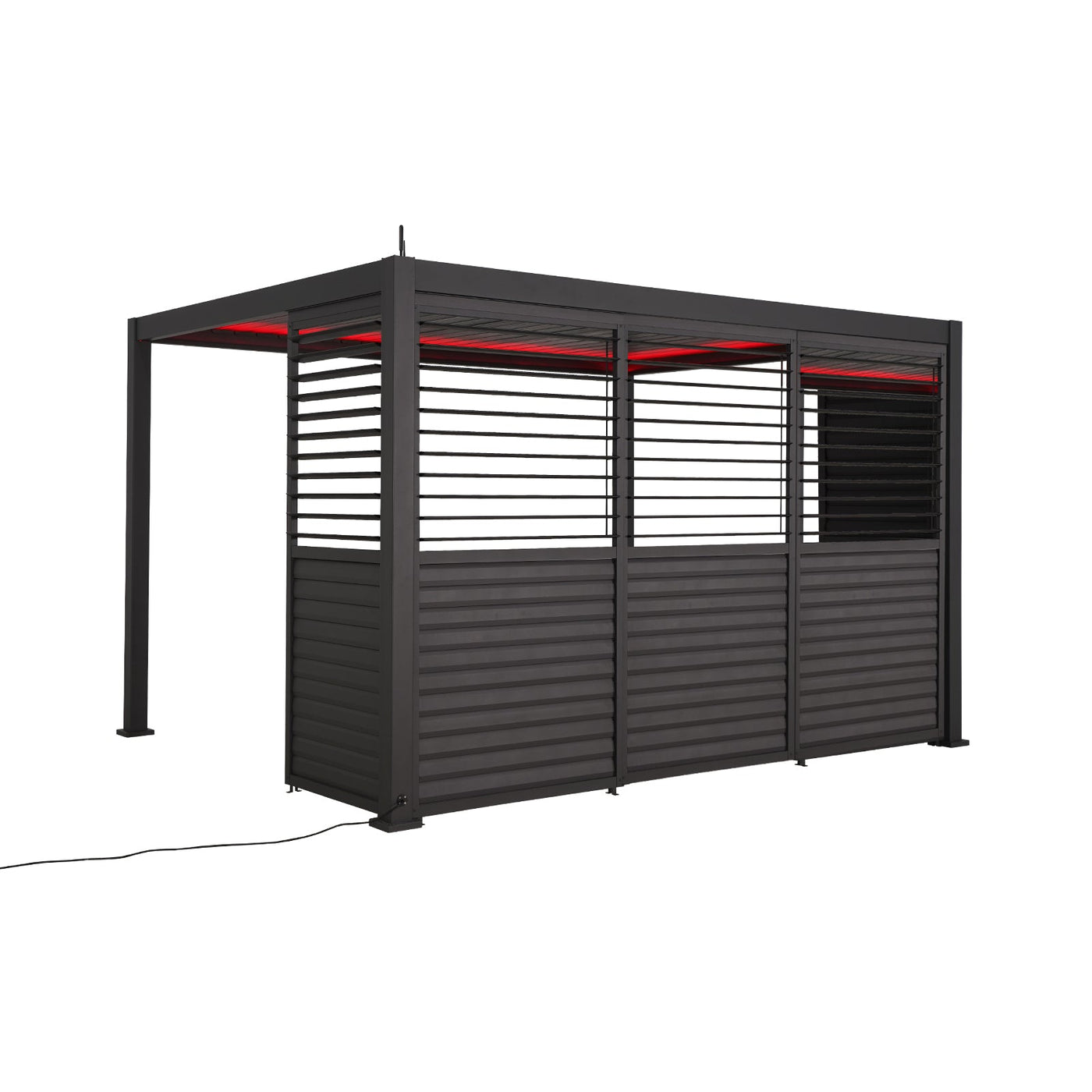 Pergola Side Wall | Nova Titan Louvred | Adjustable Fixed & Standard | Grey & Pebble Finish | Privacy & Airflow Screen