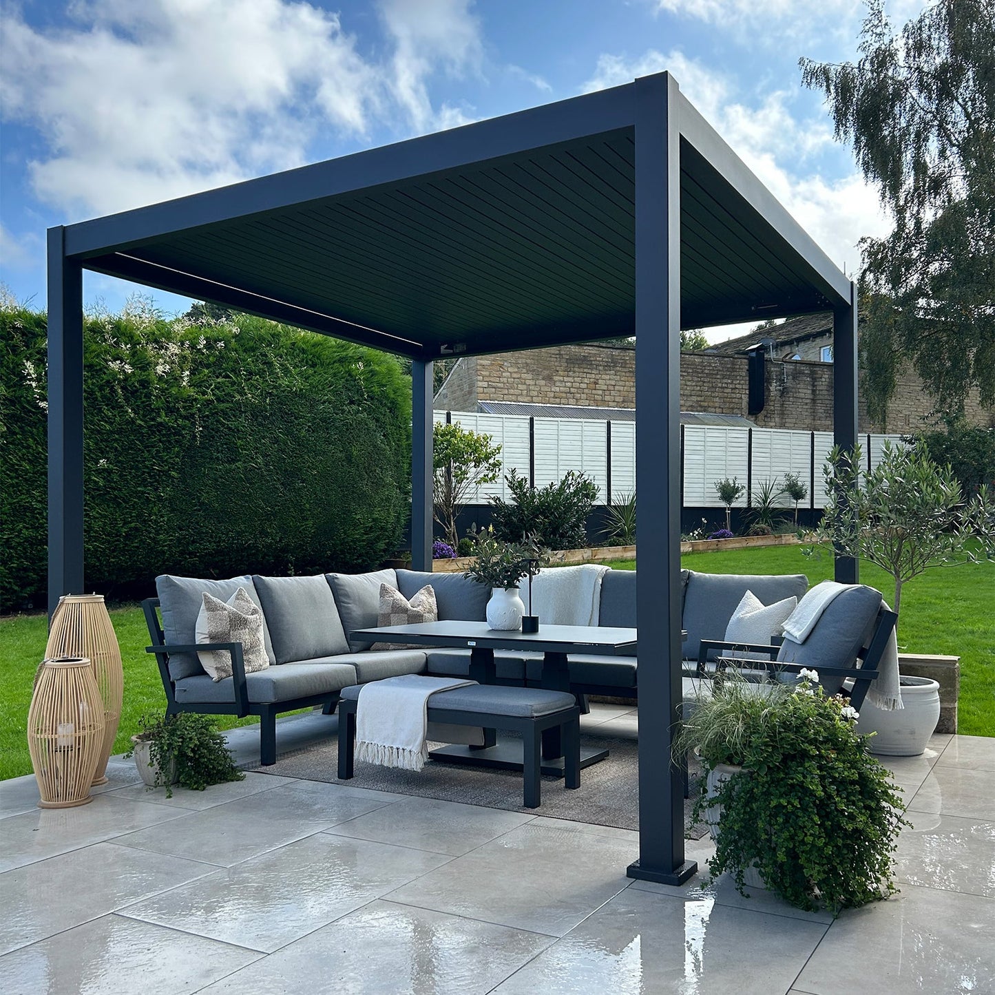 Titan Freestanding Aluminium Pergola | Multiple Sizes | Grey, Pebble & Wood Look