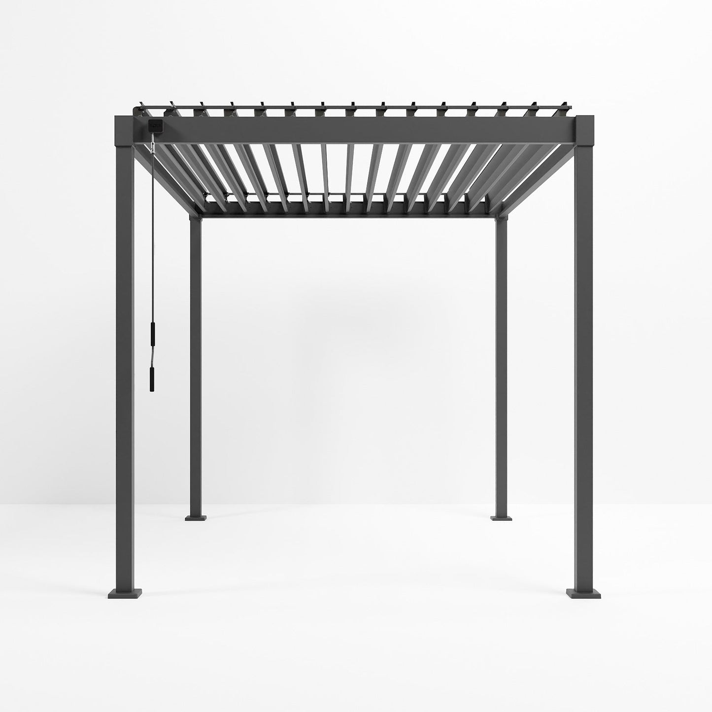Luna Aluminium Pergola | Manually Operated Louvres | Multiple Sizes | Grey