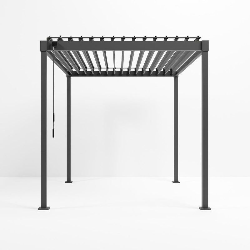 Luna Aluminium Pergola | Manually Operated Louvres | Multiple Sizes | Grey