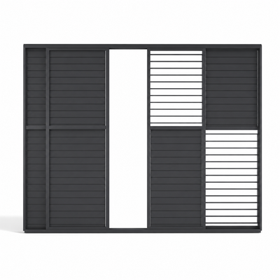 Adjustable Louvre Sliding Door Side Wall - 3.6m - Grey
