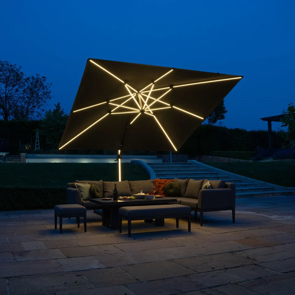 Astra Cantilever Parasol | Standard & LED | Multiple Sizes | Grey