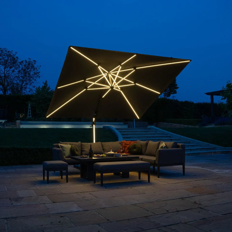 Astra Cantilever Parasol | Standard & LED | Multiple Sizes | Grey
