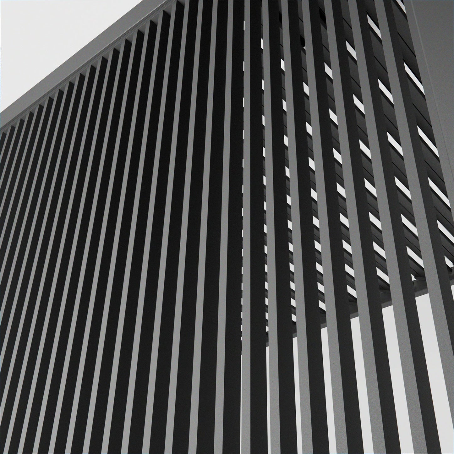 Vertical Louvre Side Wall Panel | 1m / 1.2m / 1.3m | Grey