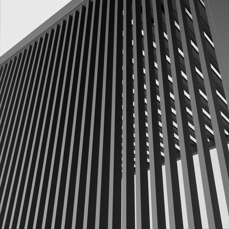 Vertical Louvre Side Wall Panel | 1m / 1.2m / 1.3m | Grey