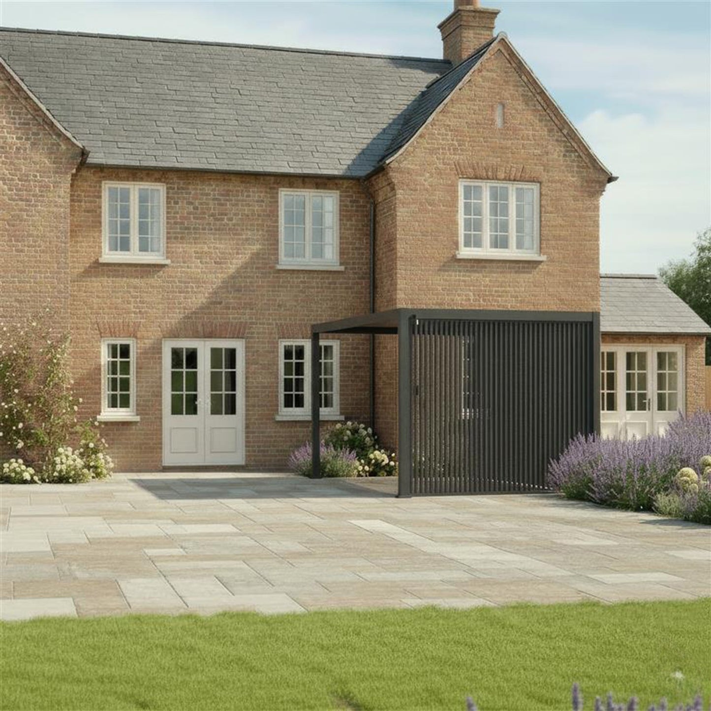 Vertical Louvre Side Wall Panel | 1m / 1.2m / 1.3m | Grey