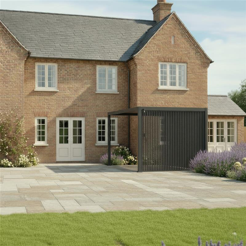 Vertical Louvre Side Wall Panel | 1m / 1.2m / 1.3m | Grey