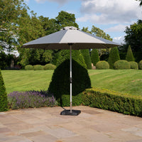 Enzo Crank Operated Parasol | 3.0m & 3.5m | Dark & Light Grey