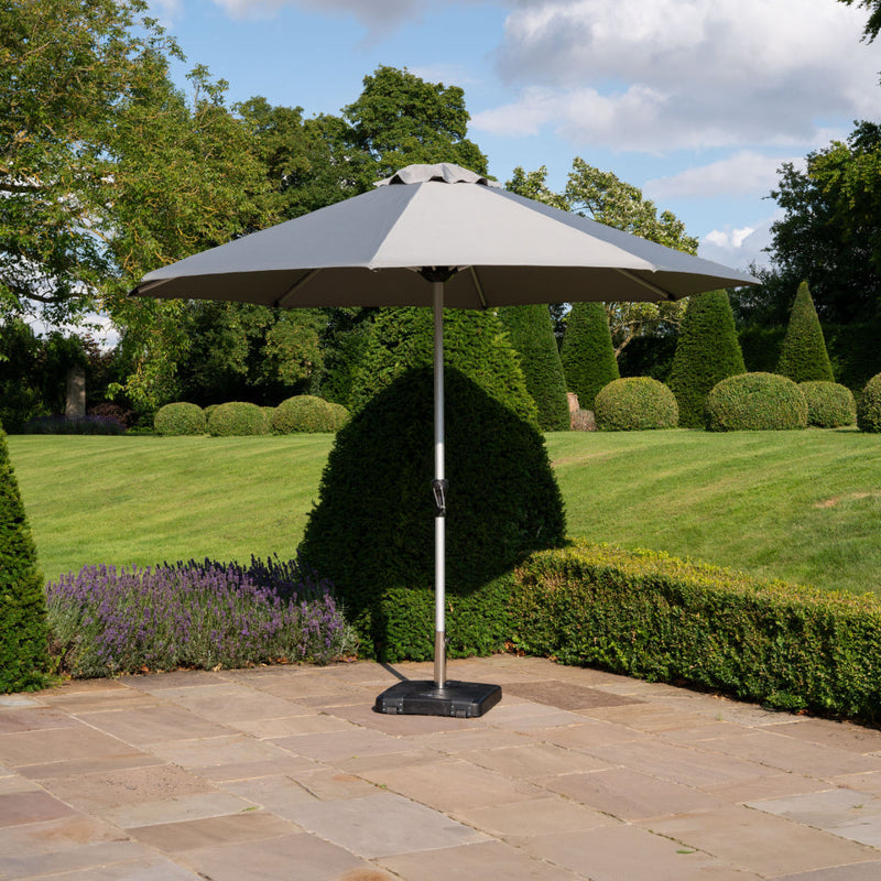 Enzo Crank Operated Parasol | 3.0m & 3.5m | Dark & Light Grey