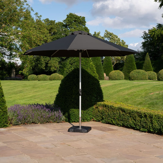 Enzo Crank Operated Parasol | 3.0m & 3.5m | Dark & Light Grey