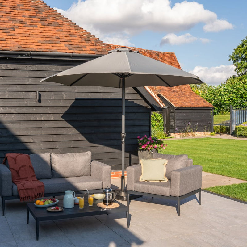 Max Crank Operated Parasol | 3.0m & 3.5m | Dark & Light Grey