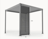 Luna 1.0 Fixed Louvre Side Wall Panel | Aluminium & Steel | Grey