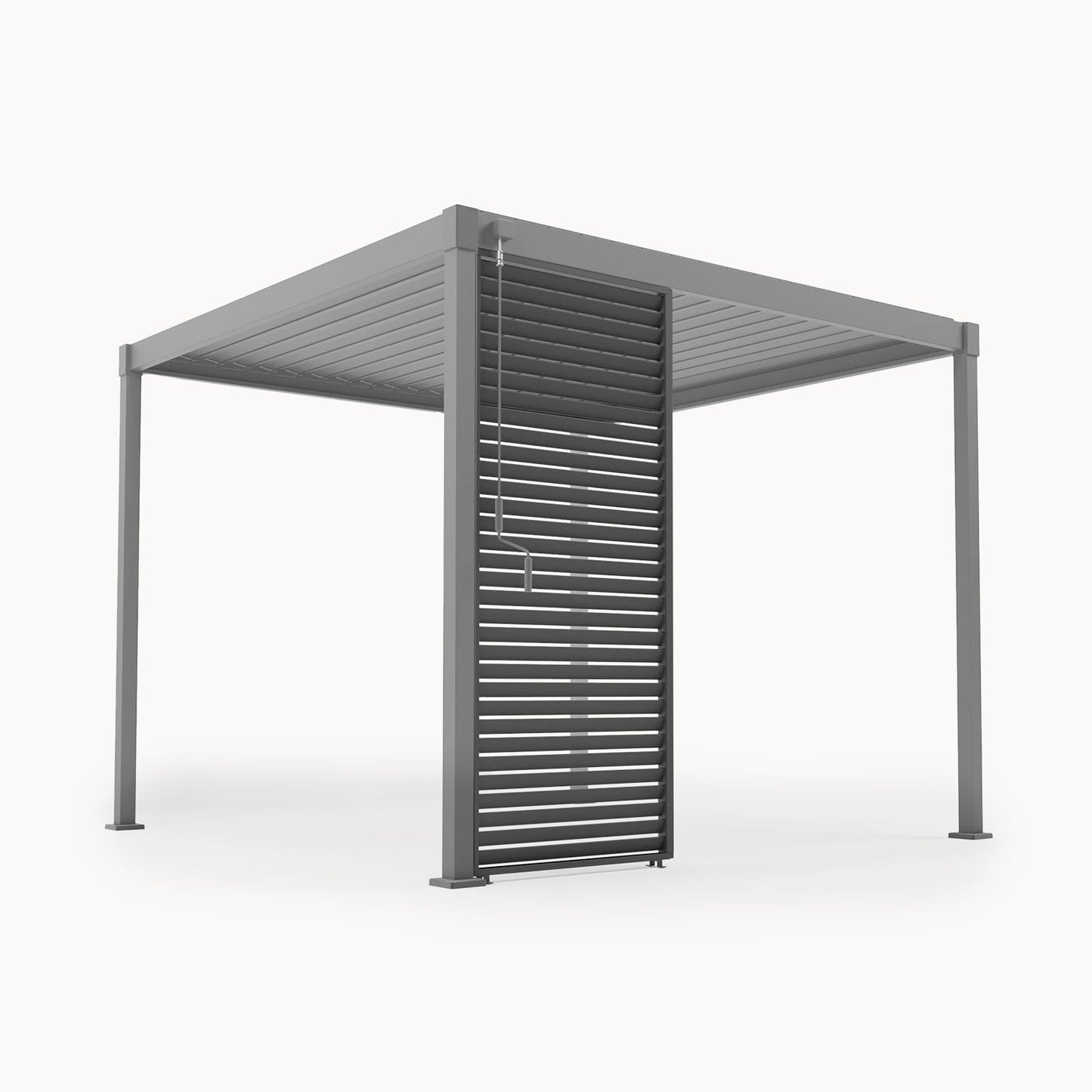 Luna 1.0 Fixed Louvre Side Wall Panel | Aluminium & Steel | Grey