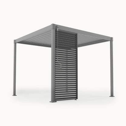 Luna 1.0 Fixed Louvre Side Wall Panel | Aluminium & Steel | Grey