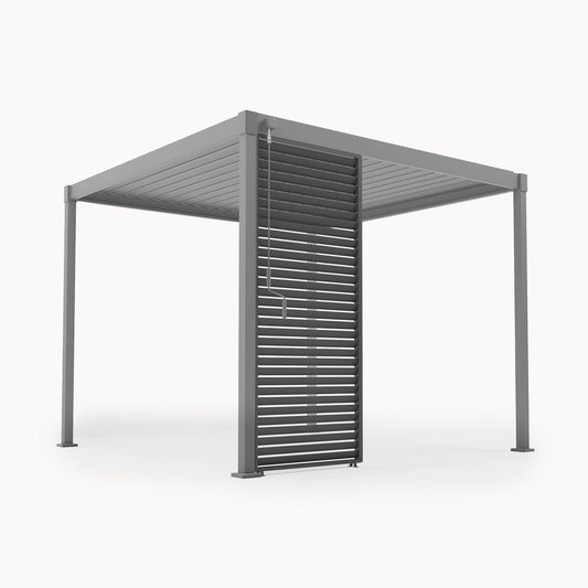 Luna 1.0 Fixed Louvre Side Wall Panel | Aluminium & Steel | Grey