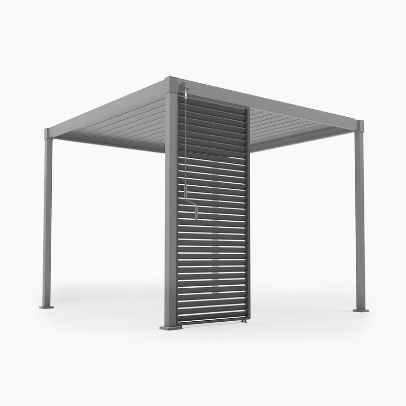 Luna 1.0 Fixed Louvre Side Wall Panel | Aluminium & Steel | Grey
