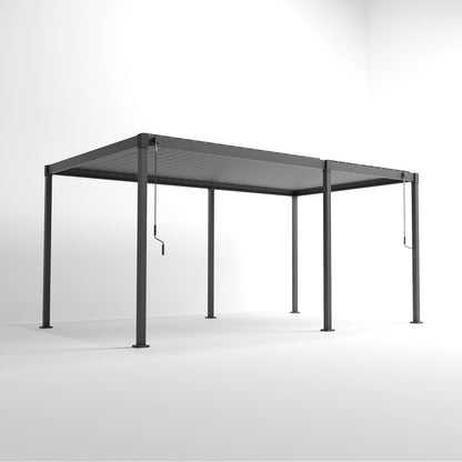 Luna Aluminium Pergola | Manually Operated Louvres | Multiple Sizes | Grey