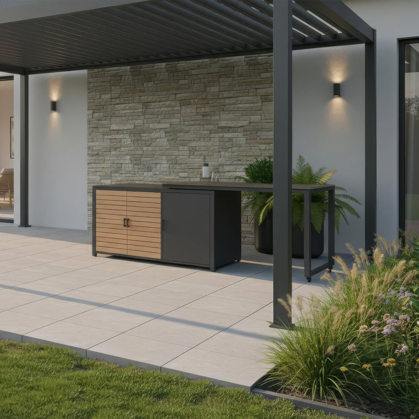 Cook Cab Outdoor Kitchen Workstation - Grey
