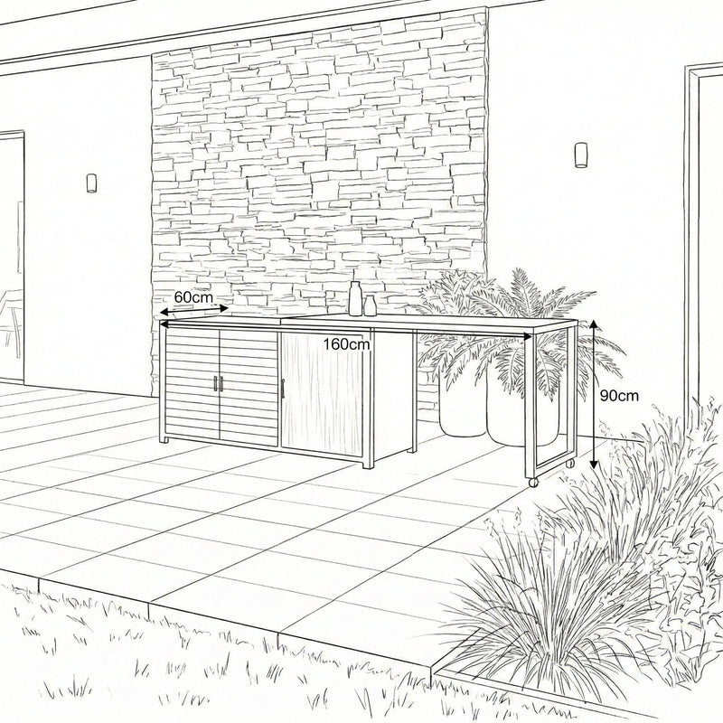 Cook Cab Outdoor Kitchen Workstation - Pebble
