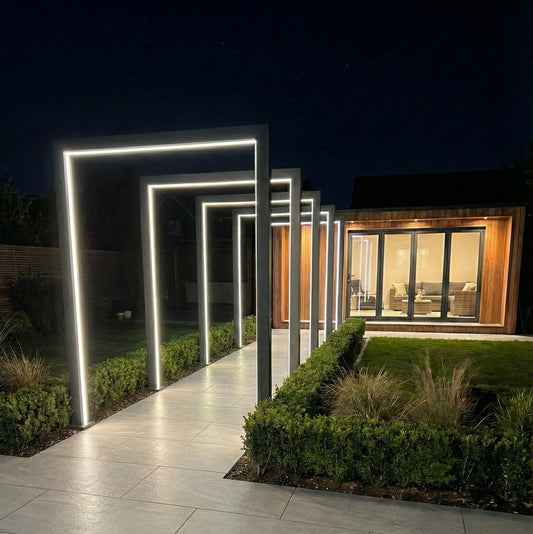 Titan Pergola Arch RGBW LED Set of 3 | 125cm & 155cm | Grey & Pebble | Power Pack Included