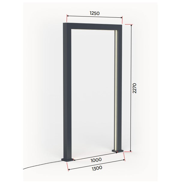 Titan Pergola Arch RGBW LED Set of 3 | 125cm & 155cm | Grey & Pebble | Power Pack Included