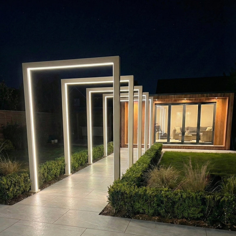 Titan Pergola Arch RGBW LED | 125cm & 155cm | Grey & Pebble | With or Without Power Pack