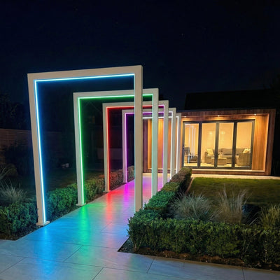 Titan Pergola Arch RGBW LED | 125cm & 155cm | Grey & Pebble | With or Without Power Pack