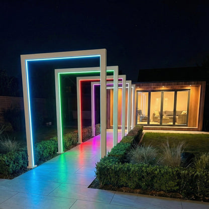 Titan Pergola Arch RGBW LED | 125cm & 155cm | Grey & Pebble | With or Without Power Pack