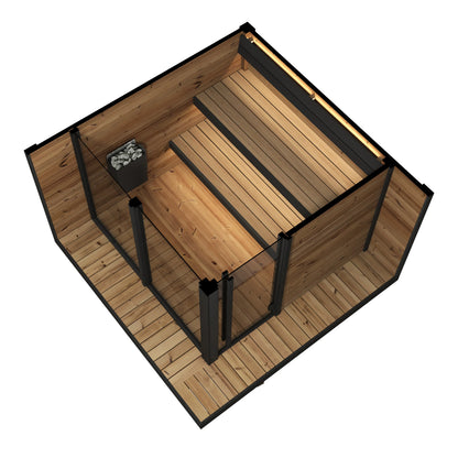 Nessy 180 Deluxe Patio Sauna 2-4 Person Thermowood with Glass Front