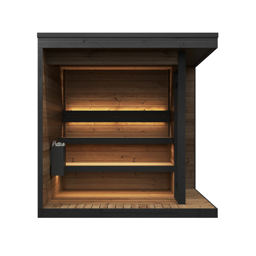 Nessy 180 Deluxe Patio Sauna 2-4 Person Thermowood with Glass Front