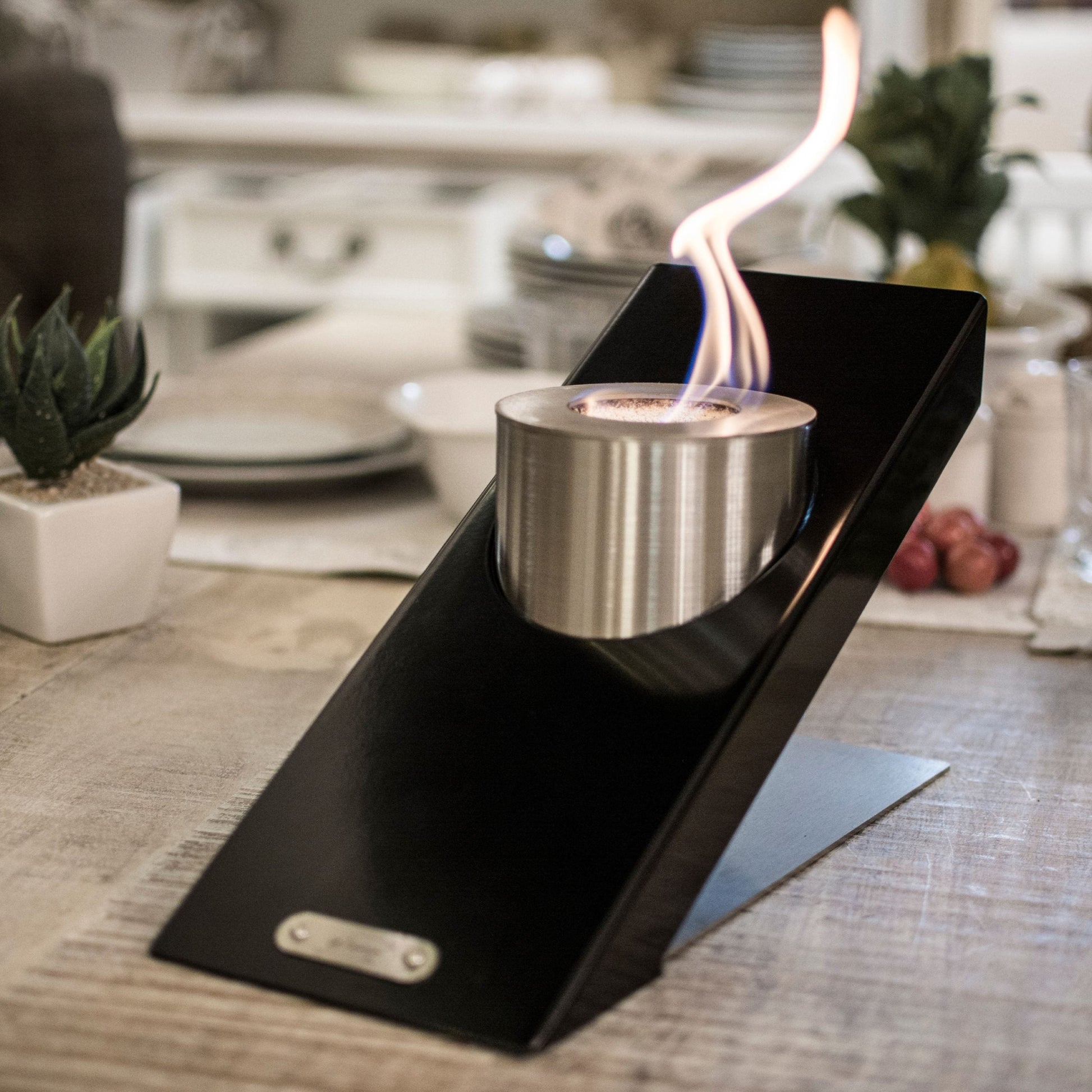 glammfire oblique single tabletop fire product exterior view