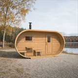 Oval Sauna Standard — Thermowood Garden Sauna, Reference Proportions — thermowood — lifestyle