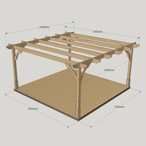 Freestanding Premium Pergola with Decking Kit | Timber | Multiple Sizes