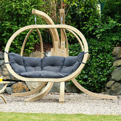 globo royal double hanging egg chair set product exterior view — view 10