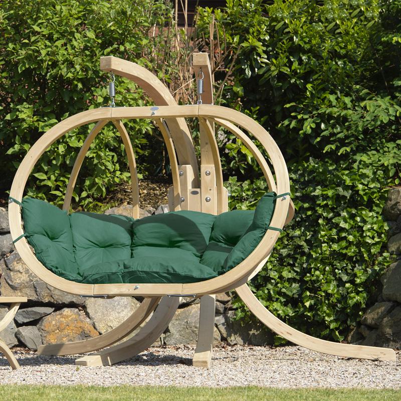 globo royal double hanging egg chair set product exterior view — view 8