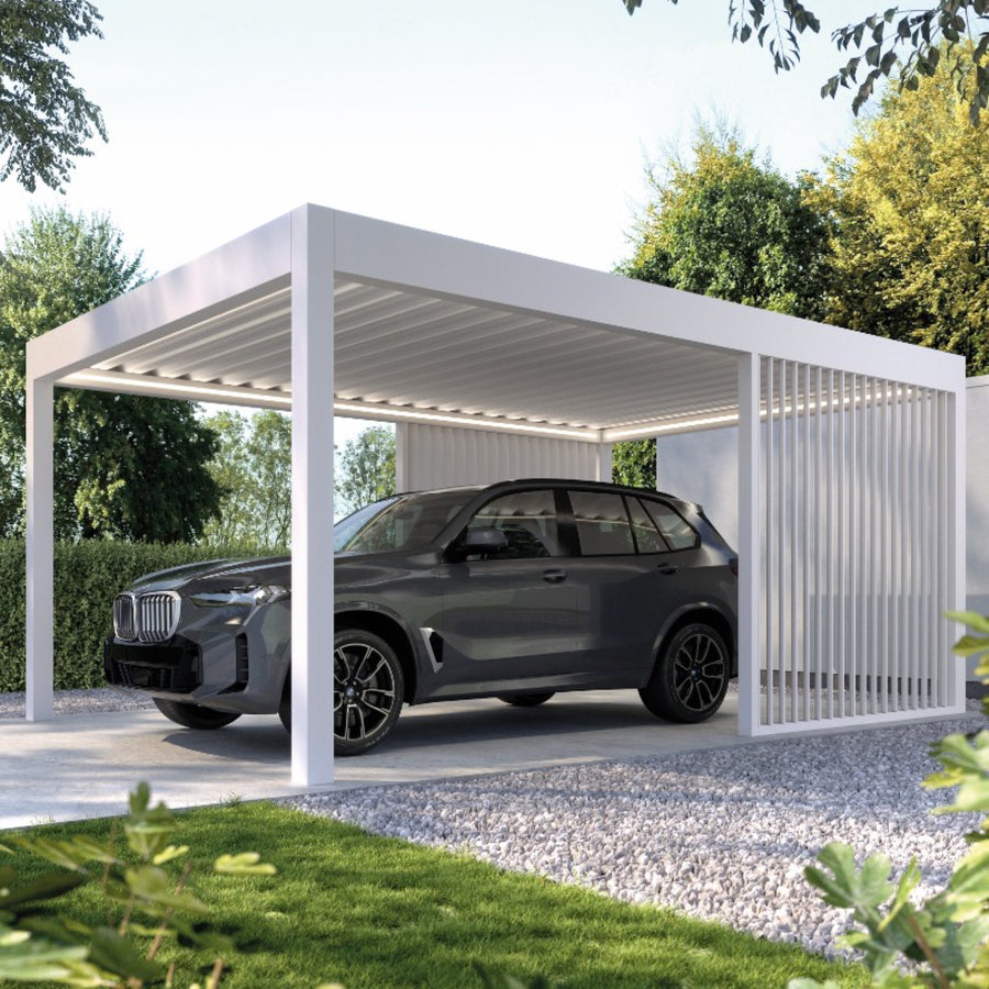 Aluminium Carport | The Riposo | Trapezoidal Roofing | Extra-Wide | Spans Up To 7m | Integrated LED