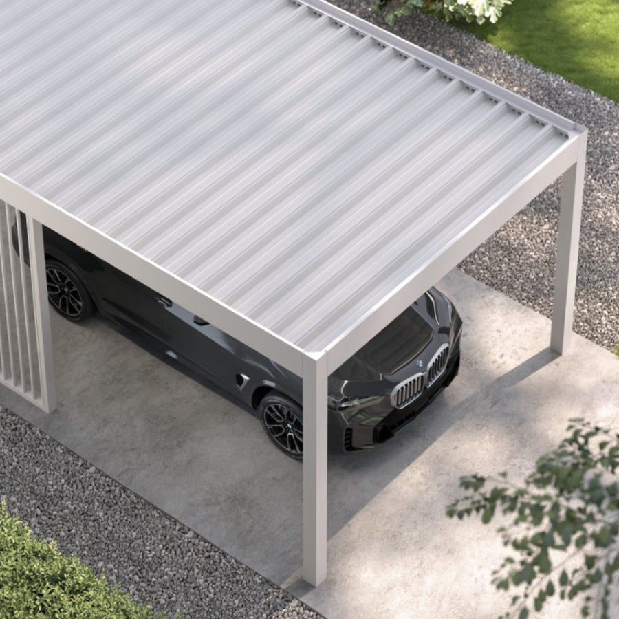 Aluminium Carport | The Riposo | Trapezoidal Roofing | Extra-Wide | Spans Up To 7m | Integrated LED