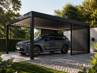 Aluminium Carport | The Riposo | Trapezoidal Roofing | Extra-Wide | Spans Up To 7m | Integrated LED