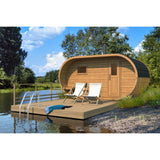 Oval Sauna Standard — Thermowood Garden Sauna, Reference Proportions — lifestyle photo 1