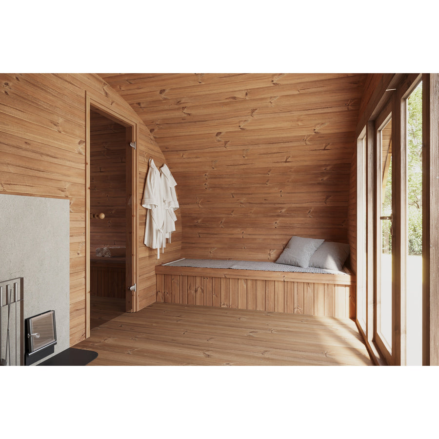 Oval Sauna Frodo 500 — 3 Room Thermowood Sauna, Deepest Frodo 4x5m — lifestyle photo 4