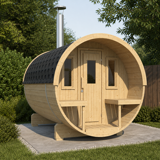 Barrel Sauna 280 — lifestyle view
