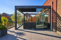 Motorised Pergola | The Aperto | Sliding Retractable Panels | Spans Up To 7m | Integrated LED | Wall-Mounted or Freestanding
