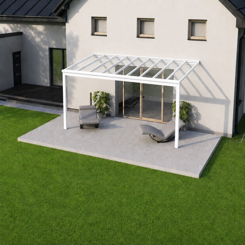 Aluminium Veranda | Deponti Pigato | Wide Span Up To 7m | Extra-Large Gutter | Glass Roof