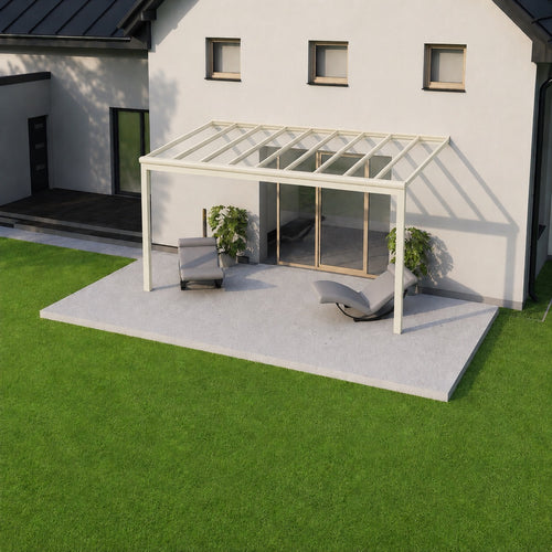 Aluminium Veranda | Deponti Pigato | Wide Span Up To 7m | Extra-Large Gutter | Glass Roof