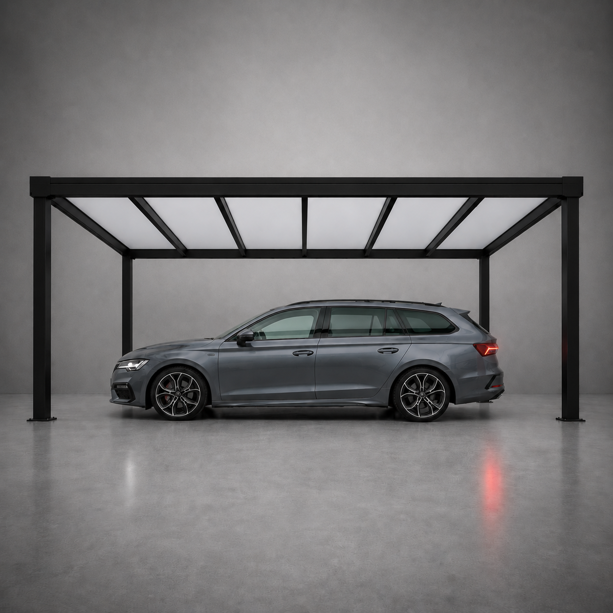 Aluminium Carport | The Tetto Freestanding | Modular & Interlinkable | Sloped Roof with Concealed Drainage | Add Grillo Louvre Sides