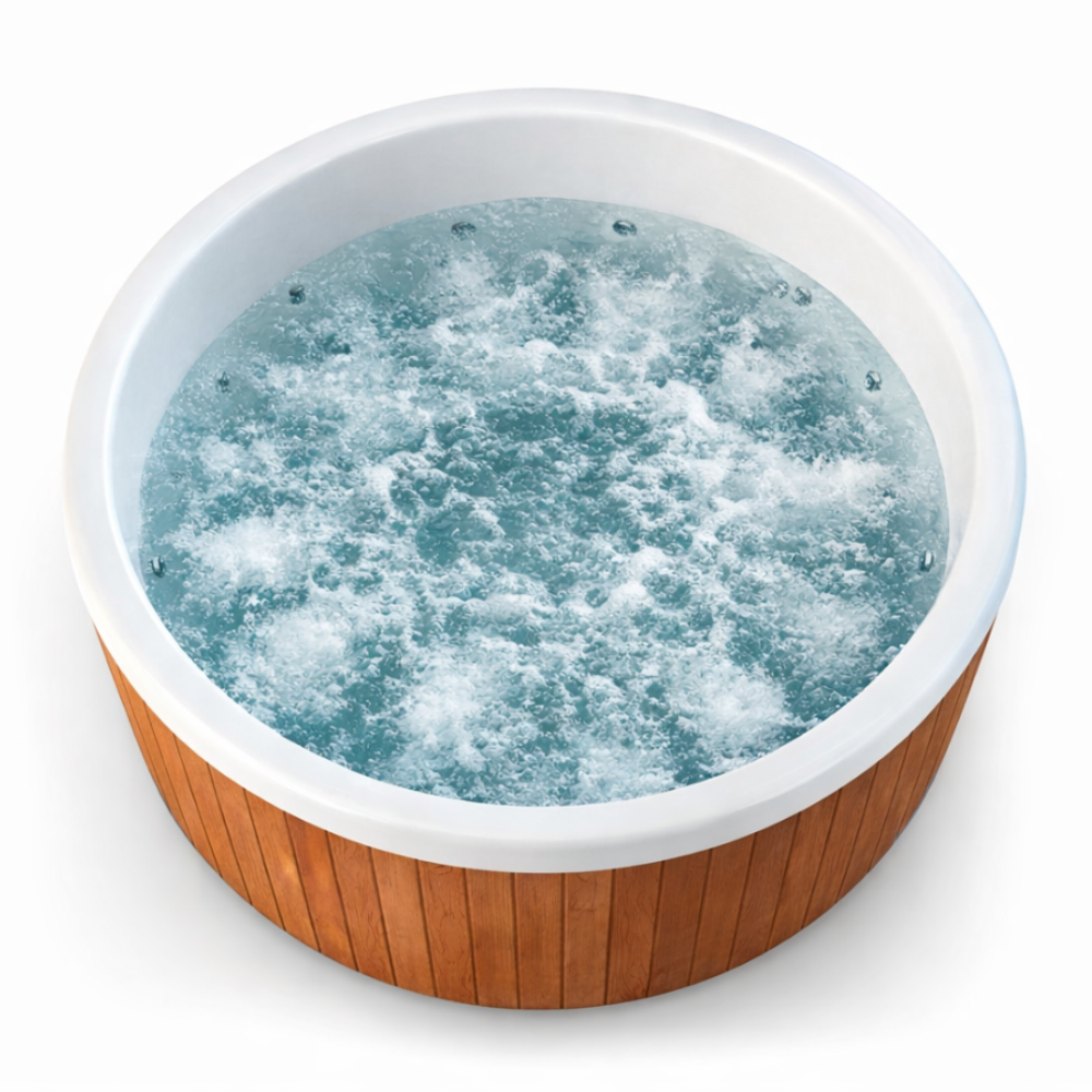Air bubble system — front view