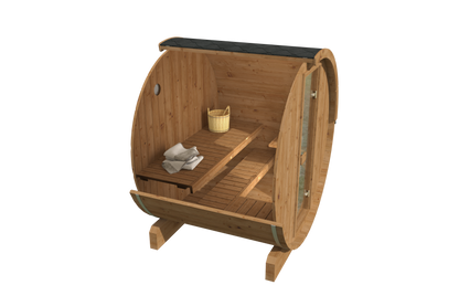 charnia 160 mini 2 person outdoor barrel sauna product exterior view